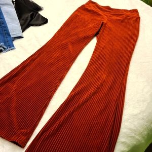 Medium burnt orange flare pants